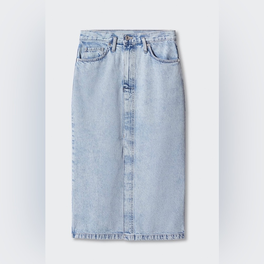 Mango Denim Midi Skirt